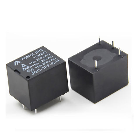 TONGLING JQC-3FF-S-H de alta potencia 4 pines DC relé 12V 10 Amp tamaño pequeño para PCB