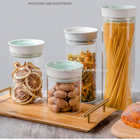 Zens - Tarro de cristal con tapa de cristal, contenedor para almacenamiento  de alimentos, botes para pasta, té, café, galletas, aperitivos