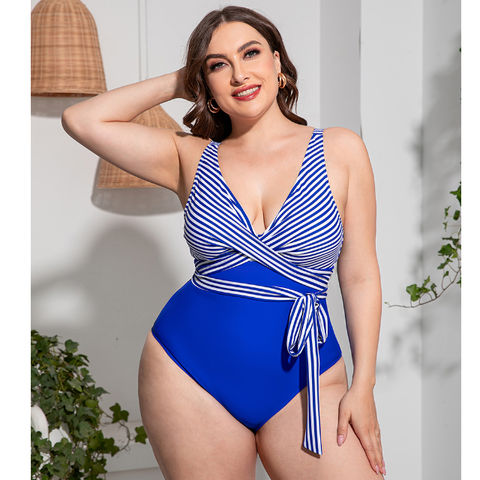 Swimsuits For All Women's Plus Size Fringe Bandeau One Piece Swimsuit