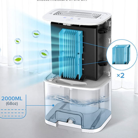 Déshumidificateur électrique, 2000ml Mini déshumidificateurs d'air  silencieux Absorbeur d'humidité Réservoir d'eau portable pour maison, salle  de bains, chambre à coucher, bureau, placard