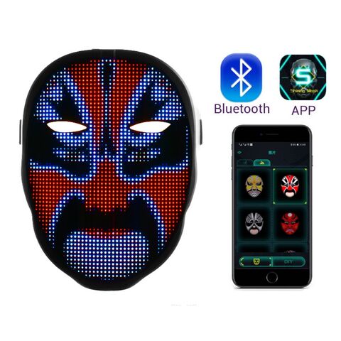 Máscara LED con Sensor de Gestos, Máscara Luminosa LED para Niños/Hombres/Mujeres, Ideal para Fiestas de Disfraces y Cosplay