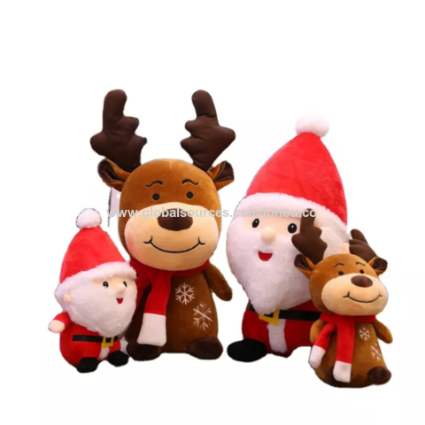 Peluche Père Noël, Renne, Ours et Bonhomme de Neige - 20cm