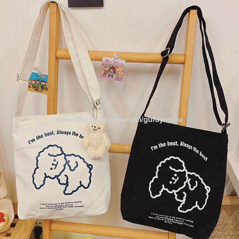 New Cartoon Doll Decoration Portable Zipper Shoulder Bag, Large Capacity  Commuting Tote Bag Suitable For Women's Daily Use And Shopping