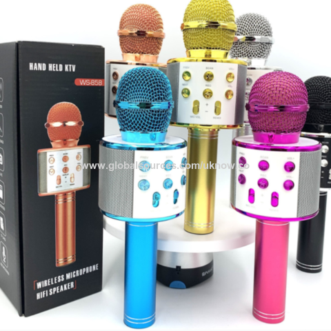 Micrófono Inalámbrico Bluetooth para Karaoke, Máquina de Altavoz de Micrófono de Karaoke Portátil 3 en 1 para Cumpleaños