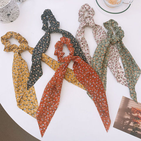 Buy Wholesale China Scarf For Hair Floral Hair Ribbon Ties Chiffon ...