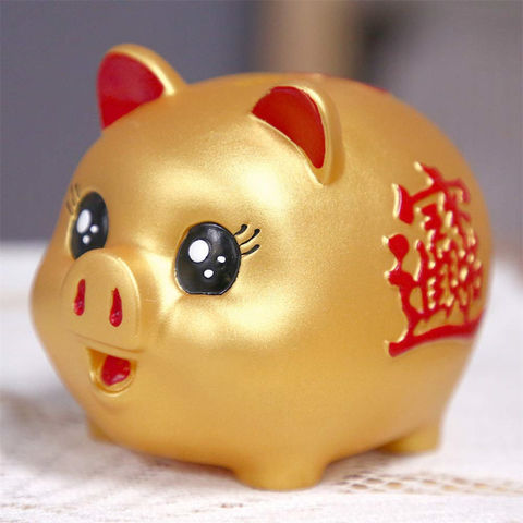 Huchas, Hucha Infantil para Ahorrar Monedas, Hucha para Niños Adorable Cerámica Dorada for sale at factory direct price
