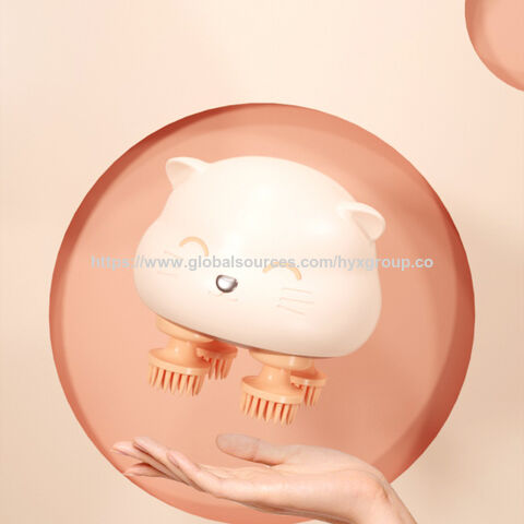 Massageador de couro cabeludo elétrico vibratório de silicone recarregável portátil para crescimento capilar e escova de shampoo