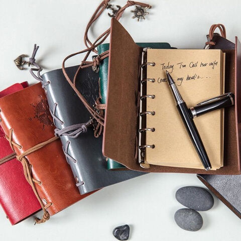 Buy Wholesale China Genuine Leather Notebook Journal Leather Travelers ...