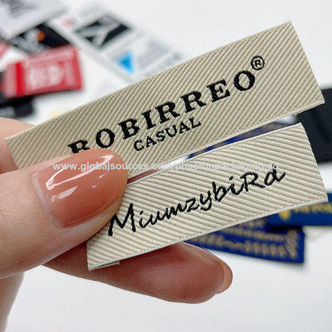 Wholesale Custom Name Logo Centerfold Woven Damask Clothes Labels