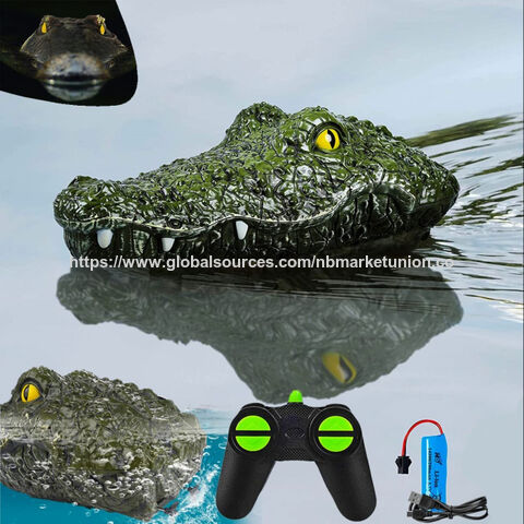 Cocodrilo de Juguete RC 2.4G Control Remoto Eléctrico de Alta Velocidad Flotante Cabeza de Caimán para Piscina Lago