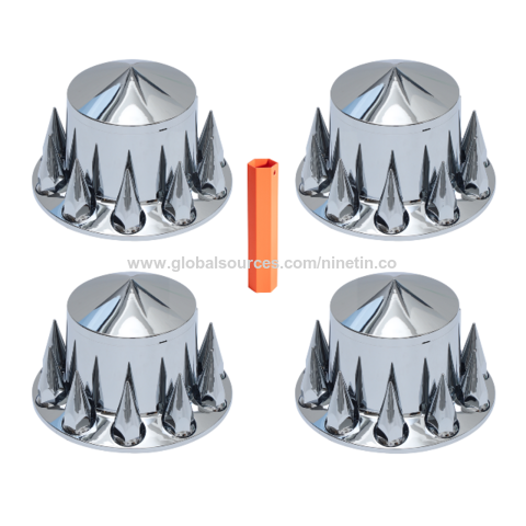 Sixty61 Spiked Billet Aluminum Rear Axle Caps For Suzuki Hayabusa - Triple Chrome Finish