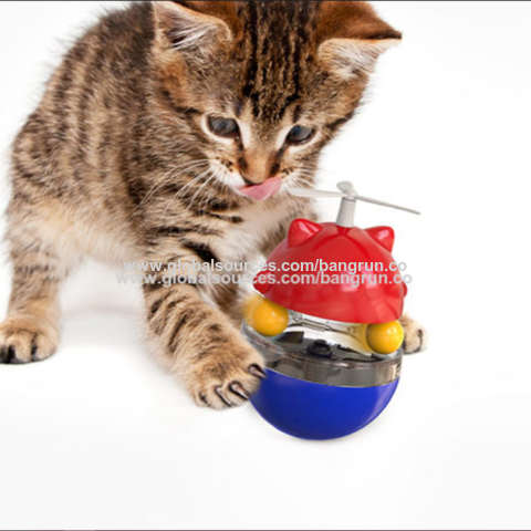 Juguetes multifunción de gato torbellino de gato de la suerte que gotean comida juguetes de diversión interactivos-azul