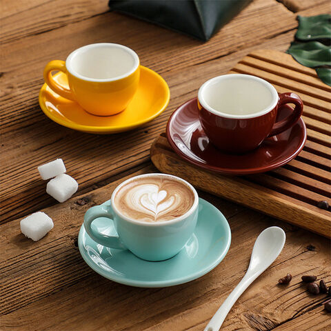 Tasses à Cappuccino et Soucoupes en Porcelaine 75 ml Très Demandées pour Espresso, Latte, Café Mocha et Thé - Ensemble Tasse et Soucoupe for sale at factory direct price
