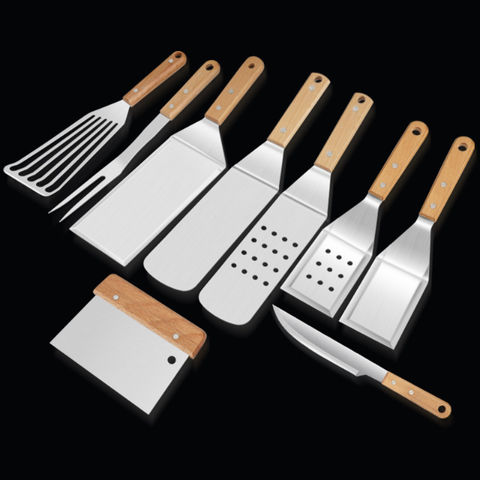 Pelles à Pizza, Spatule à Crêpes, Ustensiles de Cuisine pour Barbecue, Spatule à Steak, Acier Inoxydable, Hêtre, Multifonctionnel for sale at factory direct price