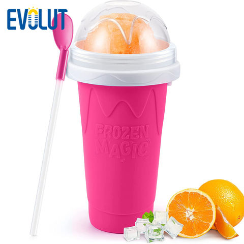 Portable Ice Cream Slushie Cup Silicone Frozen Magic Squeeze Cup Slushy Maker Cup for sale at factory direct price