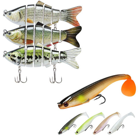 Bass Fishing Lure, Soft Tail Lure With 2 Hooks For Saltwater