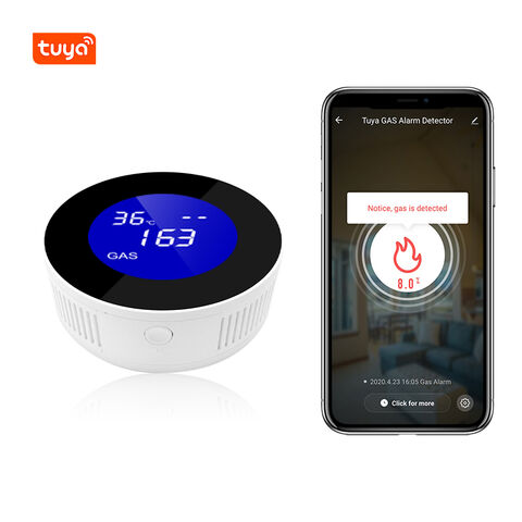 Detector Inteligente de Vazamento de Gás WiFi para Casa Inteligente com Notificação do App Tuya e Alarme Digital LED de Gás e Fumaça for sale at factory direct price