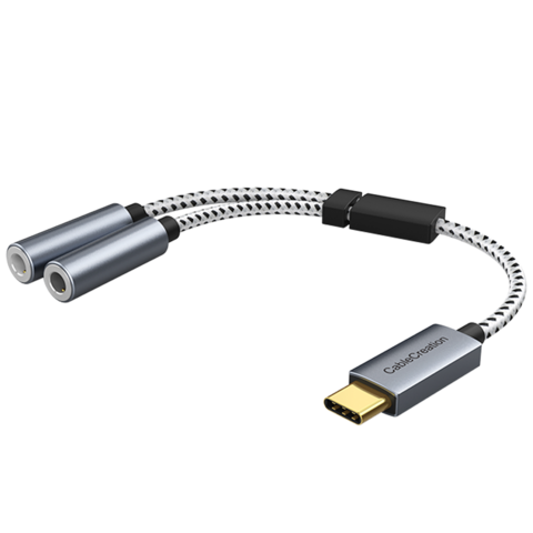 USB-C Headphone Splitter/Dongle with Mic - Audio Cables and Adapters