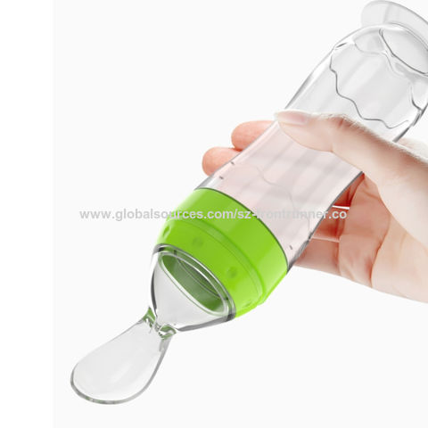 Bpa Free Silicone Baby Bottle Spoon Feeder 120ml No Anti-colic And