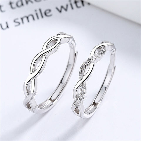 Romantic Eternity Infinity Couple Ring Stainless Steel Endless Love Symbol  Engagement Rings for Women Jewelry Valentine's Day