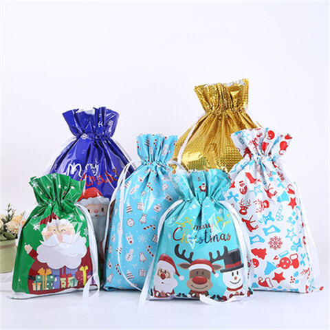 30 Bolsas de Regalo con Cordón para Decoración Navideña - Ideal para Envolver Regalos for sale at factory direct price