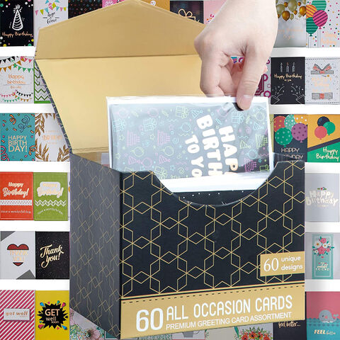 Cartes d'anniversaire uniques, cartes de vœux pour toutes occasions, emballées individuellement, cartes cadeaux avec feuille d'or rose for sale at factory direct price