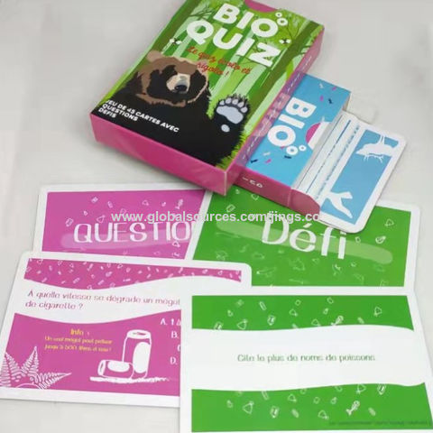 Compre Jogo De Cartas De Papel Personalizado Jogo De Perguntas E