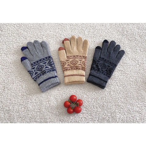 1 par de guantes de invierno para pantalla táctil para hombres, guantes de  punto cálidos para hombre, guantes gruesos antideslizantes para pantalla