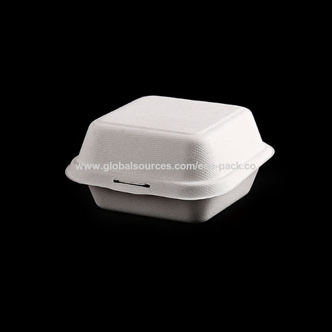 Contenedor rectangular de comida de bagazo (1000 ml) - Caja de comida  desechable de bagazo en forma de concha, caja de comida de caña de azúcar
