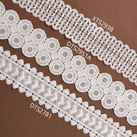 White Lace Ribbon Trim Embroidered Chemical Lace Trim For Sewing