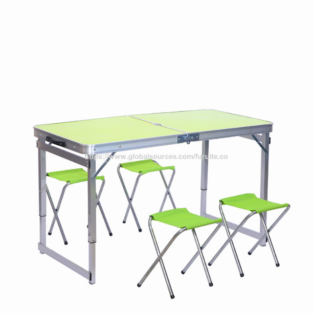 Mesa redonda individual de 1,2 m e conjunto de 4 bancos Oxford com logotipo personalizado para mesa e cadeira de camping e piquenique for sale at factory direct price