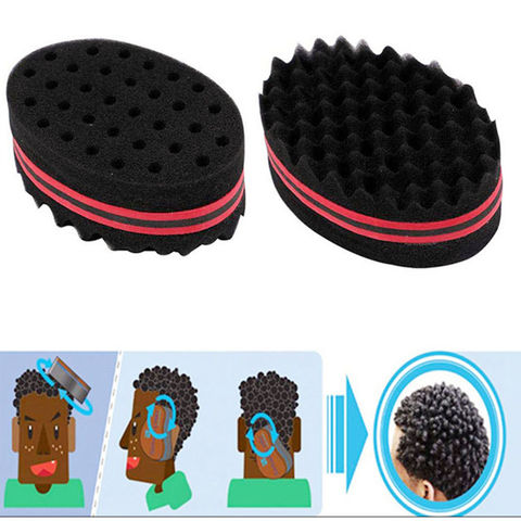 Make Hair Curl Black Men Hair Sponge Brush Foam Hair Comb - China Oval  Shape Hair Twist Sponge and Hair Curl Comb Sponge price