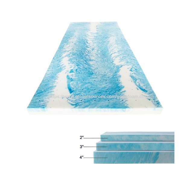 Cobertura de colchão de espuma viscoelástica Swirl, espuma 100% viscoelástica, tecnologia exclusiva de célula aberta, com infusão de gel for sale at factory direct price