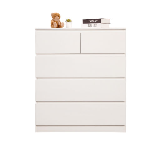 Cômoda de Madeira Estilo Nórdico Moderno com 5 Gavetas, Aparador, Armário de Armazenamento, Todo Branco - Direto da Fábrica for sale at factory direct price