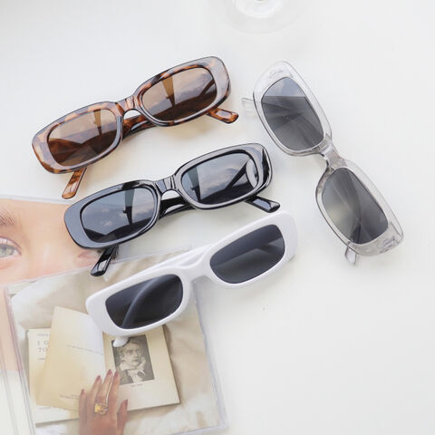 Gafas de sol de moda, gafas de sol rectangulares para mujer, gafas de conducción retro, moda vintage de los 90