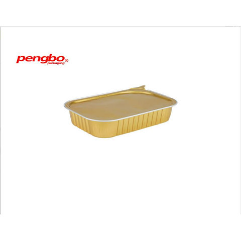 Buy Wholesale China Aluminum Foil Container,320ml Disposable Food Packing  Safe Gold Food Container,accept Customized Log & Gold Aluminium Foil Tray  at USD 0.12