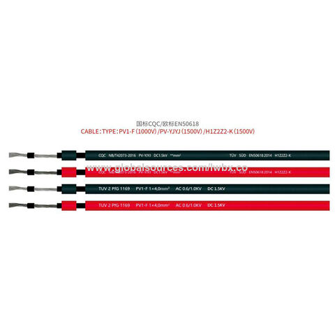 China DC Photovoltaic Cable 1500V H1Z2Z2-K Solar Panel wires 6mm2 factory  and suppliers