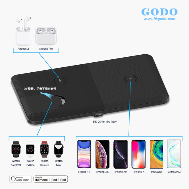 Foldable Magnetic 4 in 1 MFI wireless charger docking Station with Fast Charging for Apple for sale at factory direct price