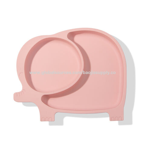 Elefant Silikonplatte Baby Silikon geteilte Schüssel rutschfestes Cartoon Hilfsnahrung Geschirr for sale at factory direct price