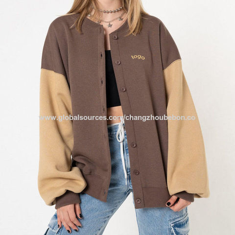 Chenille Patch Embroidery Leather Sleeve Vintage Baseball Jacket