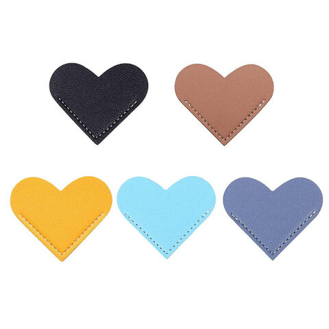 6 Pcs Warm Color Heart Bookmarks – Cute Leather Bookmarks For Books, Gifts For Readers - View #4