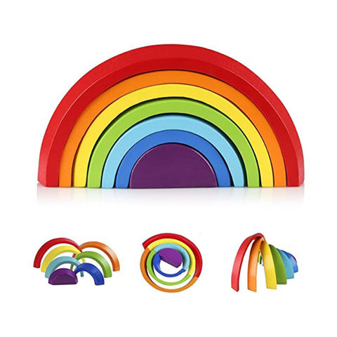 Wooden Rainbow Stacking Toy 