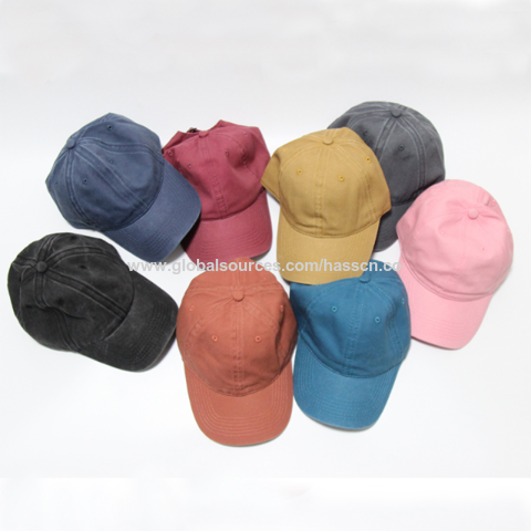 Washed Cotton Adjustable Solid Color Baseball Cap Unisex Outdoor Sunscreen  H