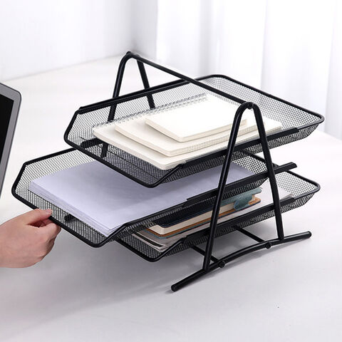 Plateaux à documents, Organisateur de bureau empilable à 2/3 niveaux pour documents et lettres for sale at factory direct price