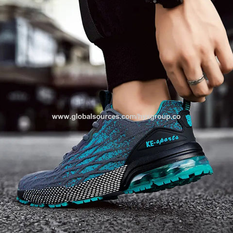 Sneakers Air Cushion Men Running Shoes Comfortable Breathable Knit Male  Tennis Footwear Thick Bottom Increasing Height