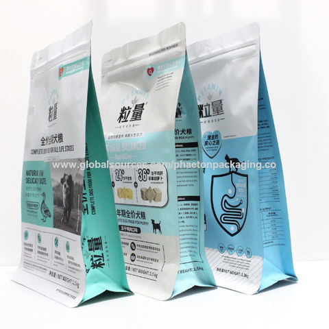 Buy Wholesale China Custom Pet Food Packaging Bag Flat Bottom Bag With ...