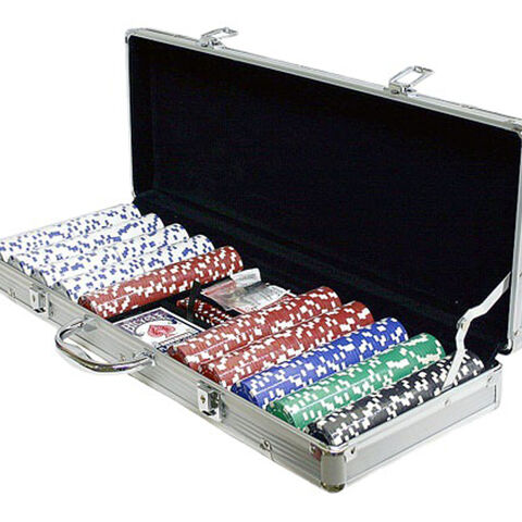 Conjunto de Fichas de Poker Claytec com Estojo de Alumínio, 500 Fichas de Dados Listradas for sale at factory direct price