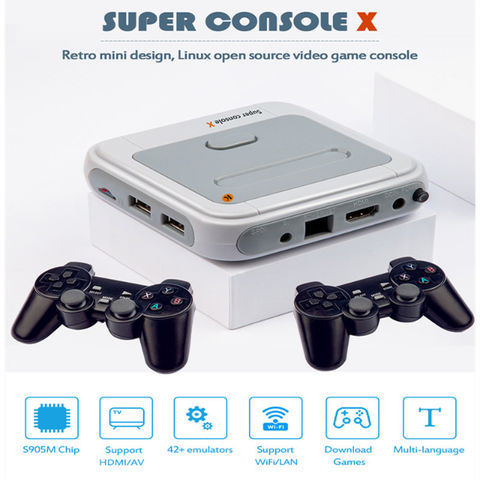 Super Console X Video Game Box, Consola de Jogos Retro para PSP, PS1, MD,  N64, WiFi, Suporte para Saída HD, Built-in 50 Emuladores, 90000 + Jogos,  Novo