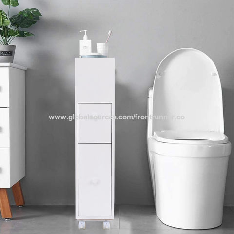 Support papier toilette - porte-papier toilette - armoire pour papier  toilette - 2 tiroirs, coffre - MDF blanc