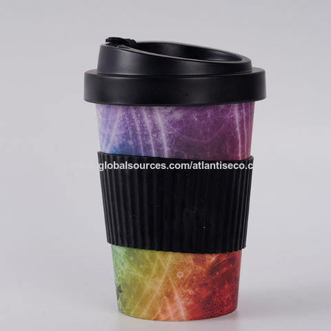 Outwell Bamboo Cup Biodegradable Travel Mug silicone Lid and gripper 